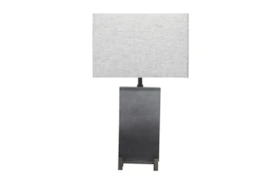26" Grey Rectangle Table Lamp