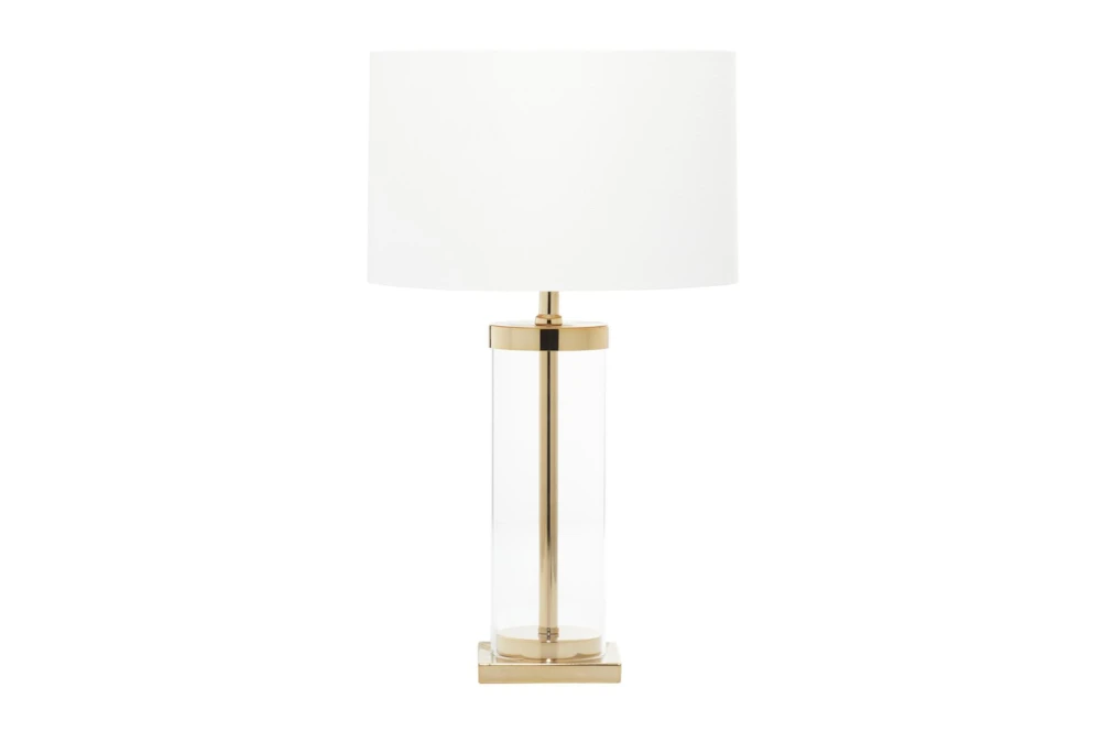 24" Gold Metal Glass Table Lamp