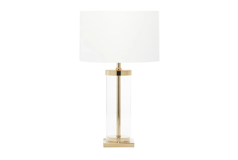24" Gold Metal Glass Table Lamp - 360