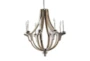 25X28" Brown Wood Empire Candle Chandelier - Detail