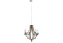 25X28" Brown Wood Empire Candle Chandelier - Front