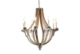 25X28" Brown Wood Empire Candle Chandelier