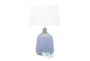 24" Blue Ceramic Table Lamp - Front