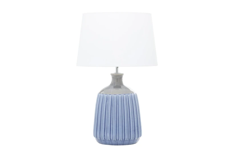 24" Blue Ceramic Table Lamp - 360