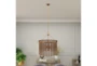 25" Gold Iron And Glass Cylinder Chandelier - Room