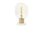 16" White And Gold Glass Orb Table Lamp - Signature