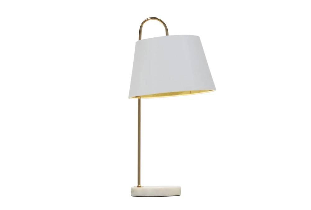 23" Marble White Metal Table Lamp