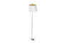 60" Gold Stand With White Shade Floor Lamp - Back