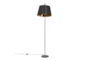 60" Gold Stand With Black Shade Floor Lamp - Front