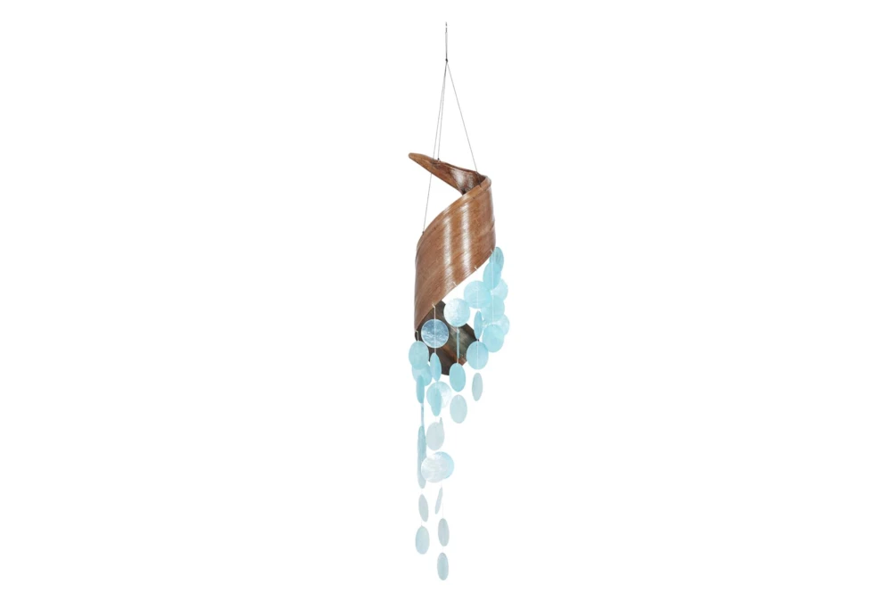 32 Inch Teal Oyster Shells Windchime