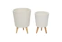 White Wood Planter Set Of 2 - Material