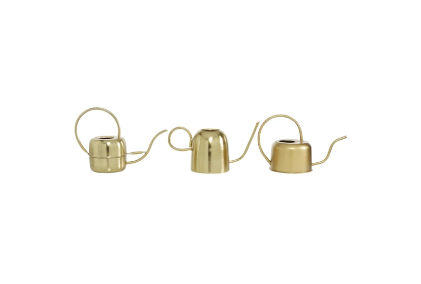 Gold Iron Watering Can Set Of 3 - 360