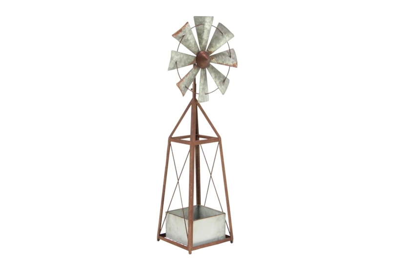 39 Inch Brown Windmill Planter - 360