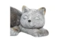 7 Inch Grey Polystone Cat Garden Sculpture - Detail