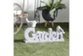 15 Inch White Polystone Garden Sculpture - Room