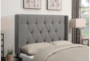 Full/Queen Ash Button Diamond Tufted Upholstered Shelter Headboard - Room