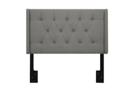Full/Queen Ash Button Diamond Tufted Upholstered Shelter Headboard