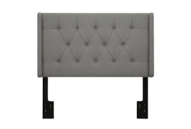 Full/Queen Ash Button Diamond Tufted Upholstered Shelter Headboard