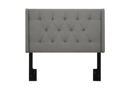 Full/Queen Ash Button Diamond Tufted Upholstered Shelter Headboard - Main