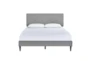 Queen Grey Button Detail Mid Century Upholstered Platform Bed - Signature