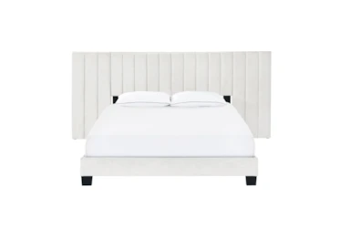 Queen Ivory Vertical Channeled Uphosltered Wall Bed
