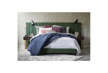 Queen Emerald Vertical Channeled Upholstered Wall Bed