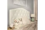 Twin Beige Button Diamond Tufted Shaped Upholstered Headboard - Room