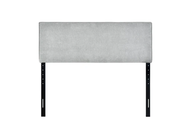 Queen Grey Modern Flange Welt Upholstered Headboard - 360
