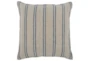 20X20 Blue + Natural Awning Stripe Throw Pillow - Signature