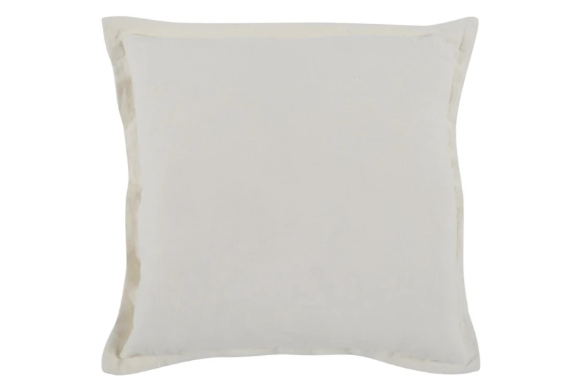22X22 Ivory Belgian Linen Throw Pillow - 360