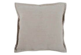 22X22 Natural Belgian Linen Throw Pillow
