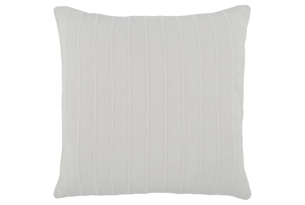 22X22 Hunter White Woven Stripe Throw Pillow