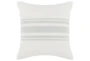 22X22 White + Eucalyptus Blue Center Stripe Throw Pillow - Signature