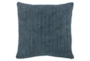 22X22 Blue Stonewashed Flax Linen Woven Throw Pillow - Signature