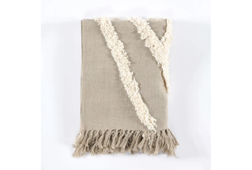 50X70 Ivory + Natural Sundial Throw Blanket + Wall Hanging - 360