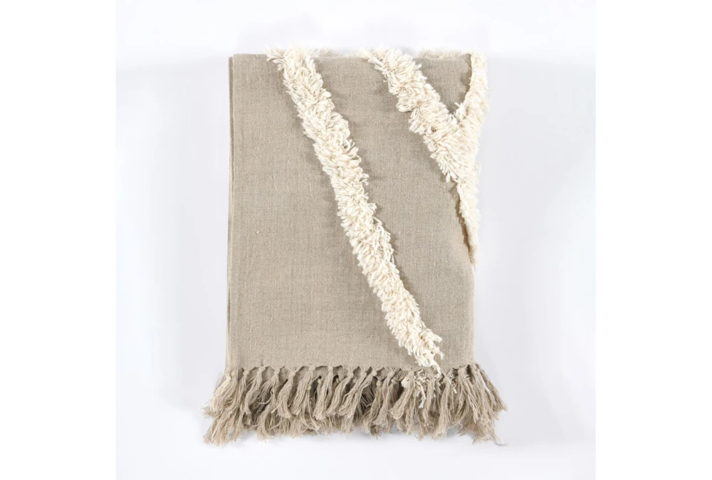 50X70 Ivory + Natural Sundial Throw Blanket + Wall Hanging