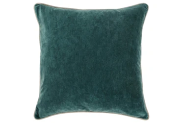 22X22 Mallard Green Stonewashed Velvet Throw Pillow