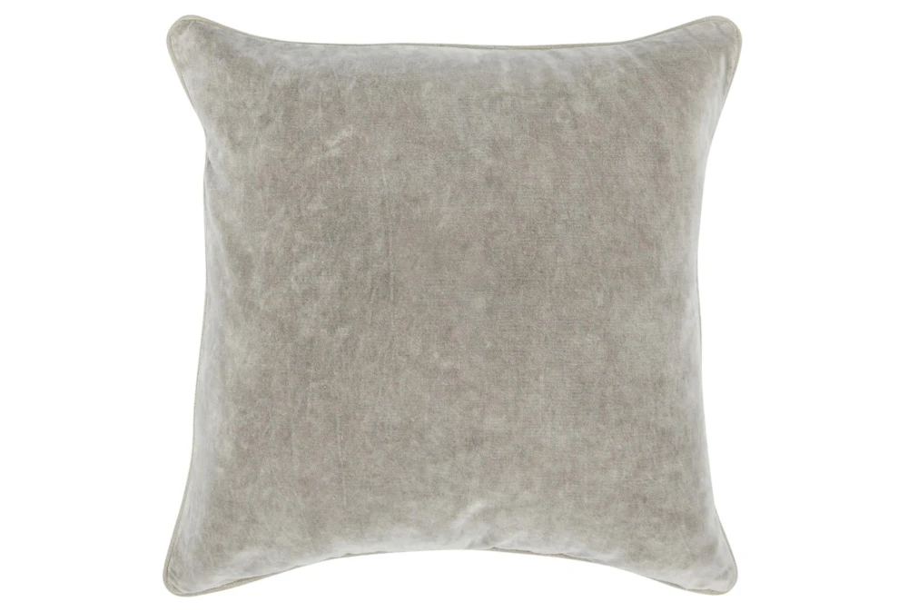 22X22 Silver Grey Stonewashed Velvet Throw Pillow