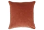 22X22 Terra Cotta Orange Stonewashed Velvet Throw Pillow - Signature