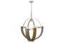28X36 Metal And Wood 4 Light Orb Chandelier - Signature