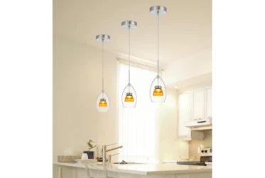 Addison 4X13 Clear Amber Integrated Led Mini Bell Pendant