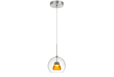 Addison 6X11.5 Frosted Amber Integrated Led Glass Mini Dome Pendant