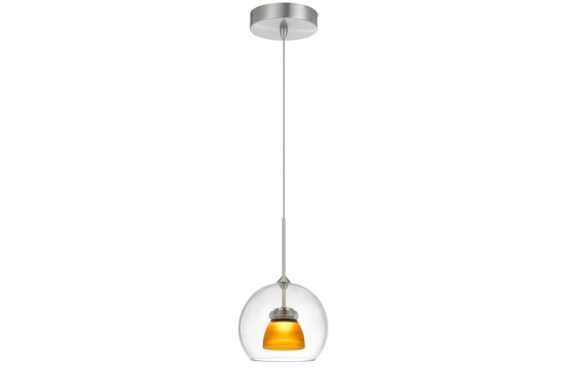 Addison 6X11.5 Frosted Amber Integrated Led Glass Mini Dome Pendant - 360