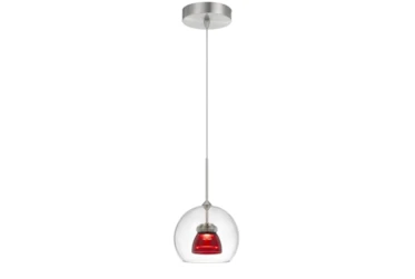 Addison 6X11.5 Clear Red Integrated Led Glass Mini Dome Pendant