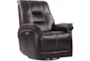 Crew Coffee Leather Power Swivel Glider Recliner with Built-In Battery, Power Headrest & USB - Signature