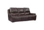 Grady Walnut 88" Leather Power Sofa With Power Headrest & Usb - Signature
