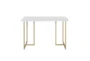 48 Inch Marble And Gold Metal Frame Writing Desk - Signature