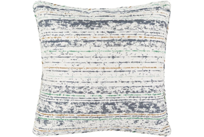 Outdoor Accent Pillow-Ivory Navy Stripe 16X16 - 360