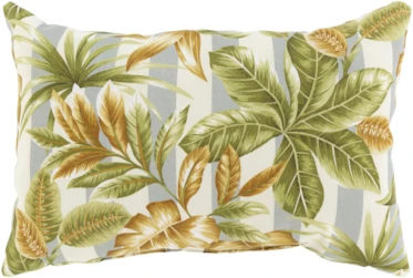 Outdoor Accent Pillow-Grey Stripe Leaves 20X13