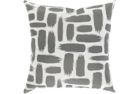 Outdoor Accent Pillow-Medium Grey & White Daub 16X16